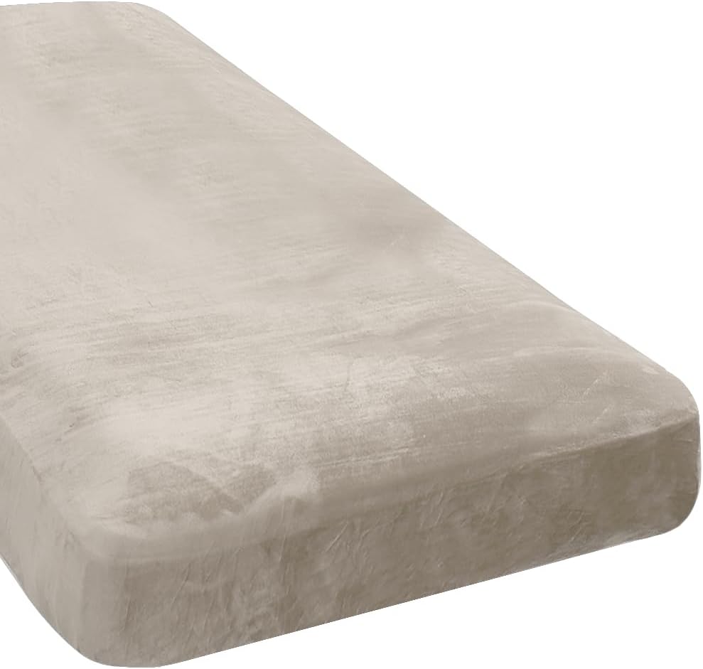 H.VERSAILTEX Velvet Stretch Individual Chaise Cover Sectional Couch Covers for L Shaped Sofa Both Left/Right Furniture Protector Seat Cushion Sofa Cover (1 Piece Chaise Cover, French Oak)