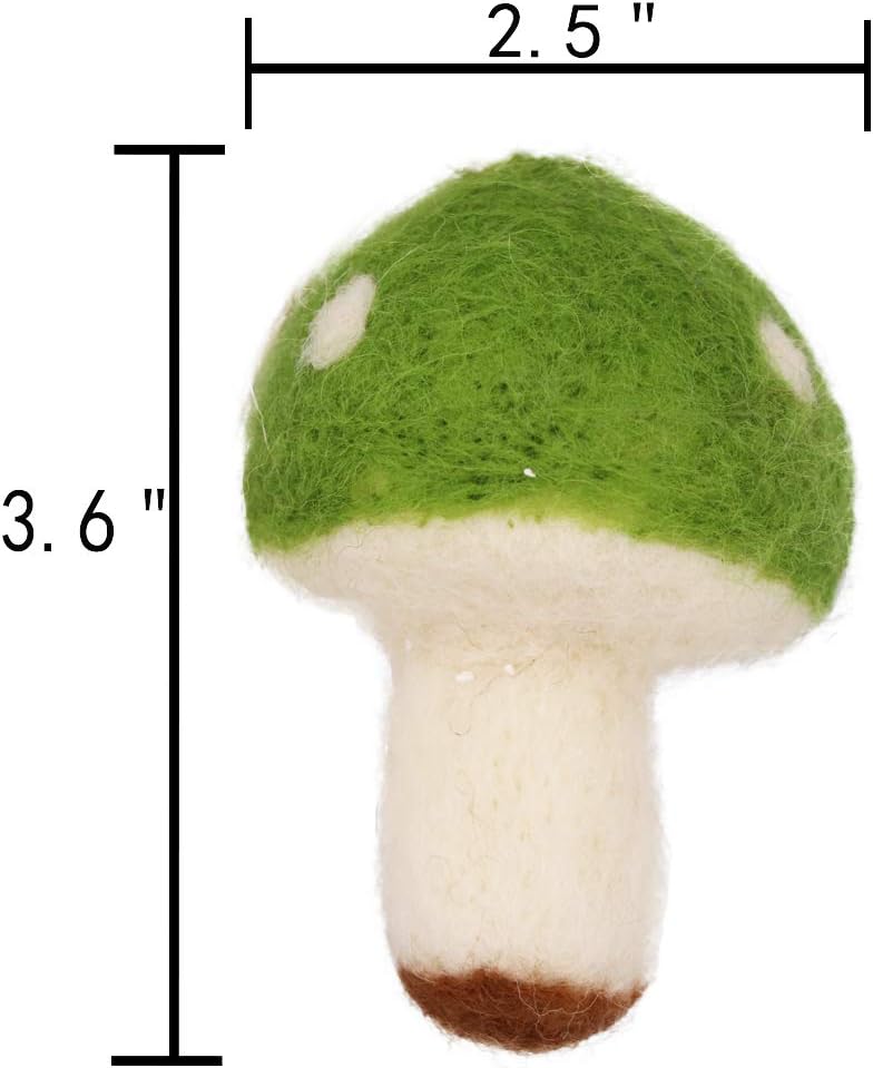 B&D Handmade Wool Crafts Art Set, Colorful Mushroom Garland- Winter and Easter Spring Multi Themed Home Decorations