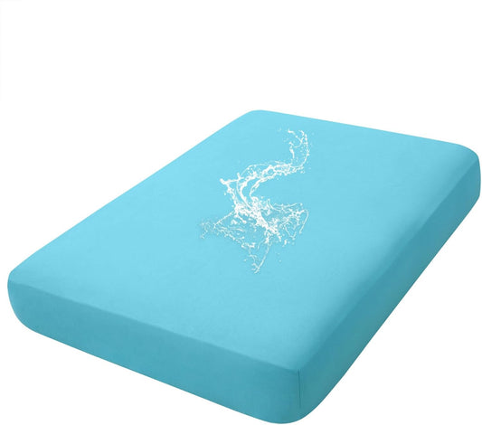 hyha Waterproof Couch Cushion Covers, Stretch Sofa Couch Seat Slipcover for Dog Washable, Non-Slip Waterproof Outdoor Cushion Covers for Patio Furniture Replacement (1 Piece for Medium, Peacock Blue)