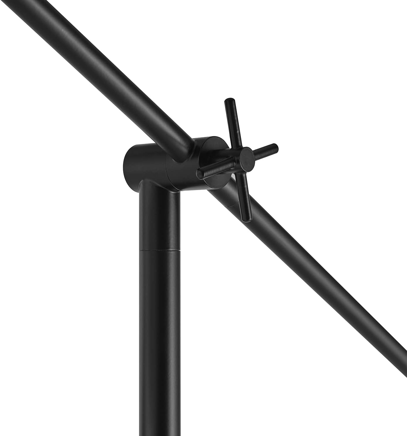 GLOBE Electric 67525 Avellino 66" Floor Lamp, Matte Black, White Linen Shade, Stepless Rotary Dimmer Switch on Socket