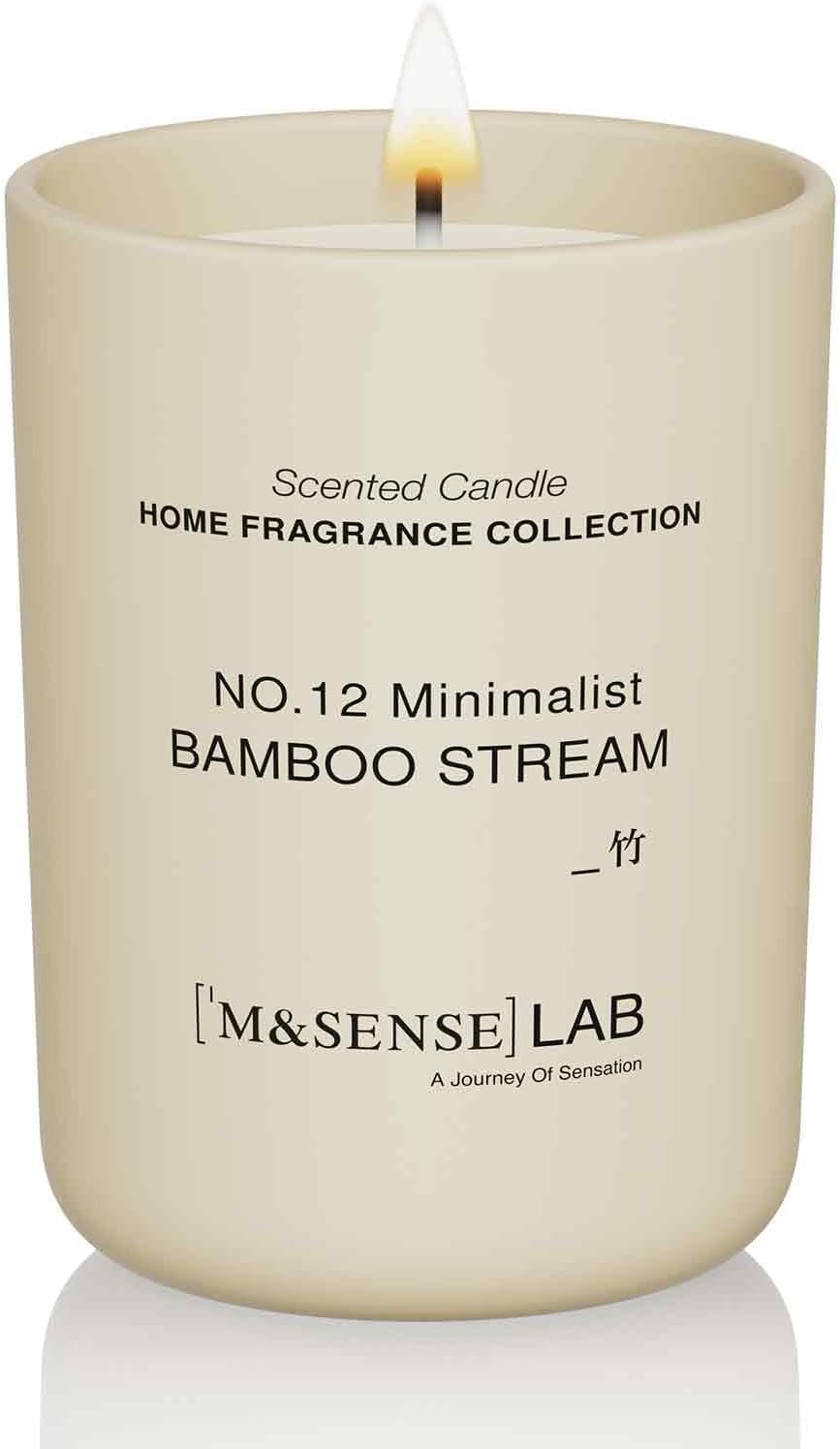 M&SENSE Natural Soy Candle| Bamboo Stream | 8.82 oz, 50H Burn | Minimalist Scented Candle for Relaxation, Gifting, Home Décor | for Bedroom, Office, Party Medium