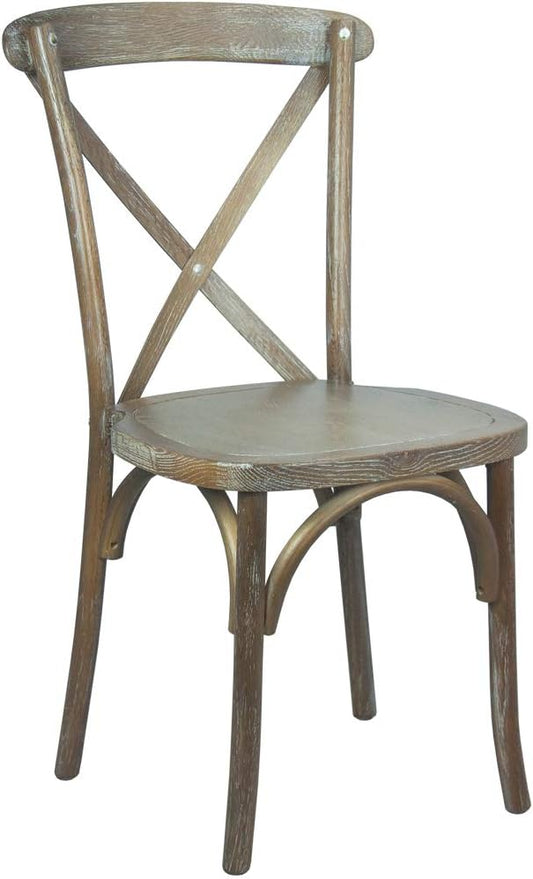 EMMA + OLIVER 2-Pack Medium with White Grain X-Back Chair