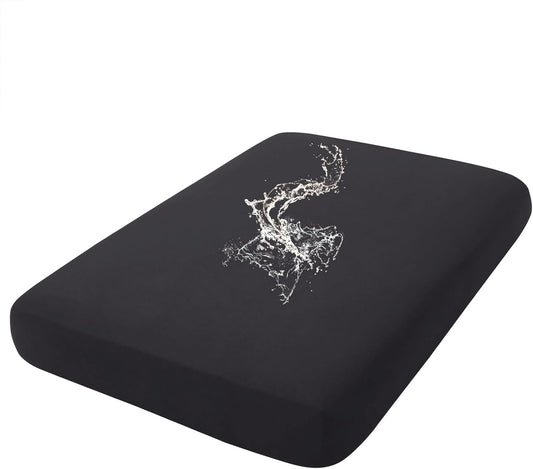 hyha Waterproof Couch Cushion Covers, Stretch Sofa Couch Seat Slipcover for Dog Washable, Non-Slip Waterproof Outdoor Cushion Covers for Patio Furniture Replacement (1 Piece for Medium, Black)