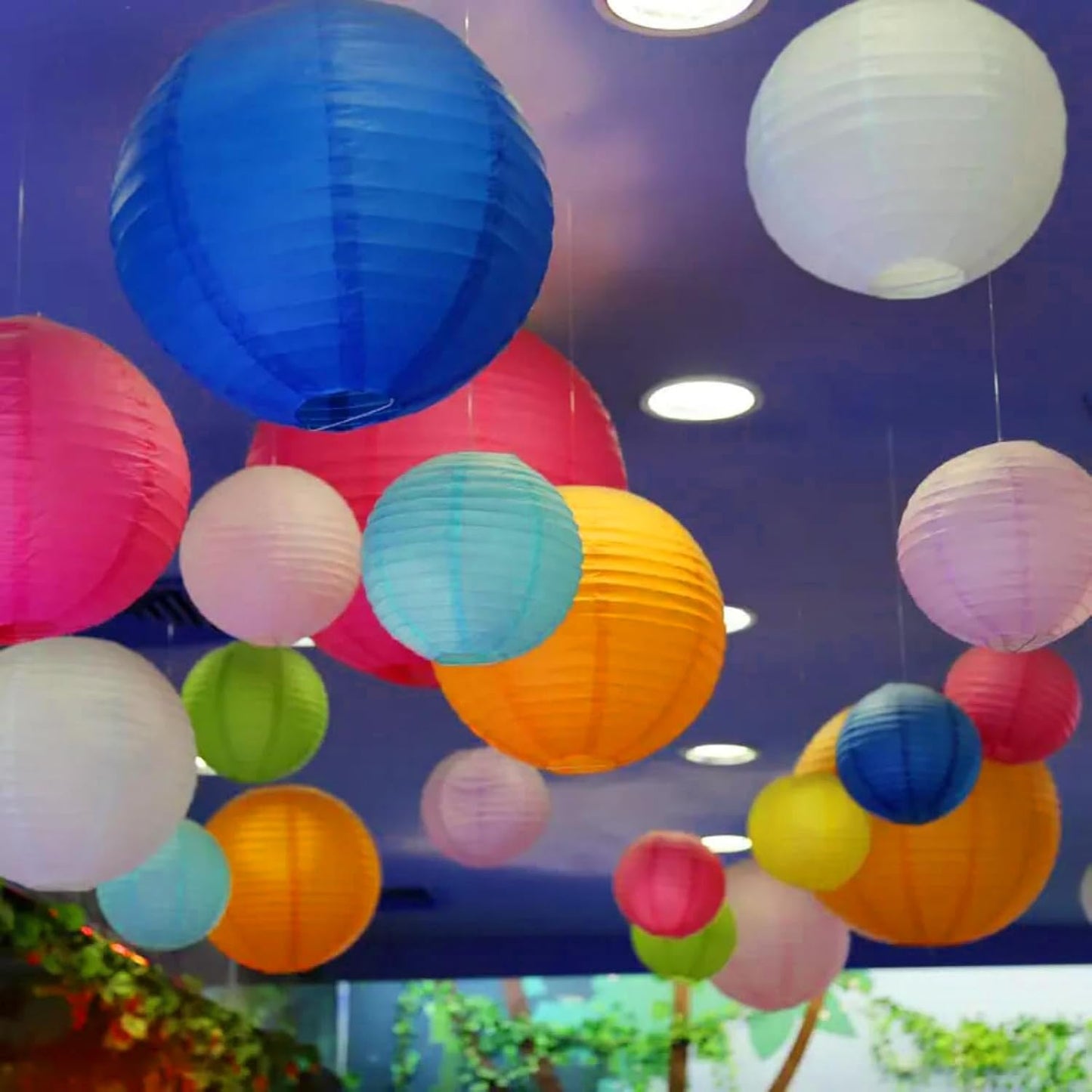 Paper Lanterns Decorations,Paper Hanging Decorations Ball Lanterns Lamps for Birthday Parties, Bridal Showers, Baby Showers, Wedding（10 Pcs,4 in/6 in/8 in/10 in,White）