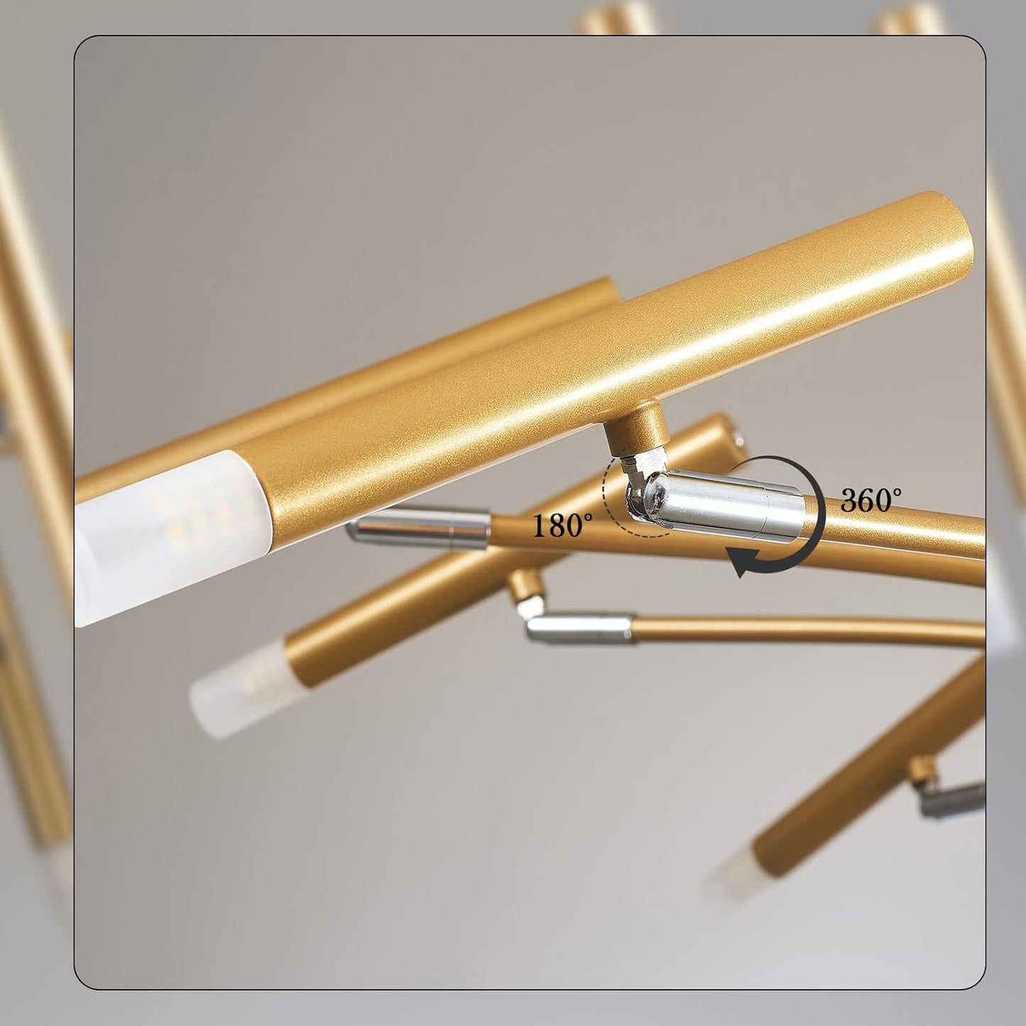 Gold Modern Chandelier 39.4" Large Chandelier Lighting Adjustable Ceiling Pendant Light 12 Light Pendant Light Fixtures for Living Room Dining Room Foyer