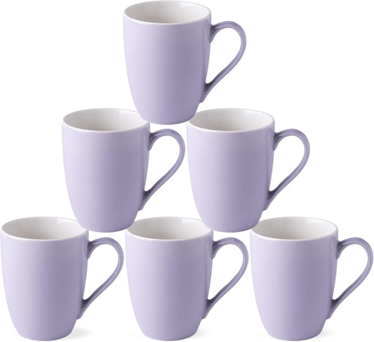 GBHOME 16oz Coffee Mugs Set of 6, Large Ceramic Coffee Mugs for Man, Woman, Dad, Mom, Modern Coffee Mugs Set with handle for Tea/Latte/Cappuccino/Milk/Cocoa. Dishwasher&Microwave Safe,Puple
