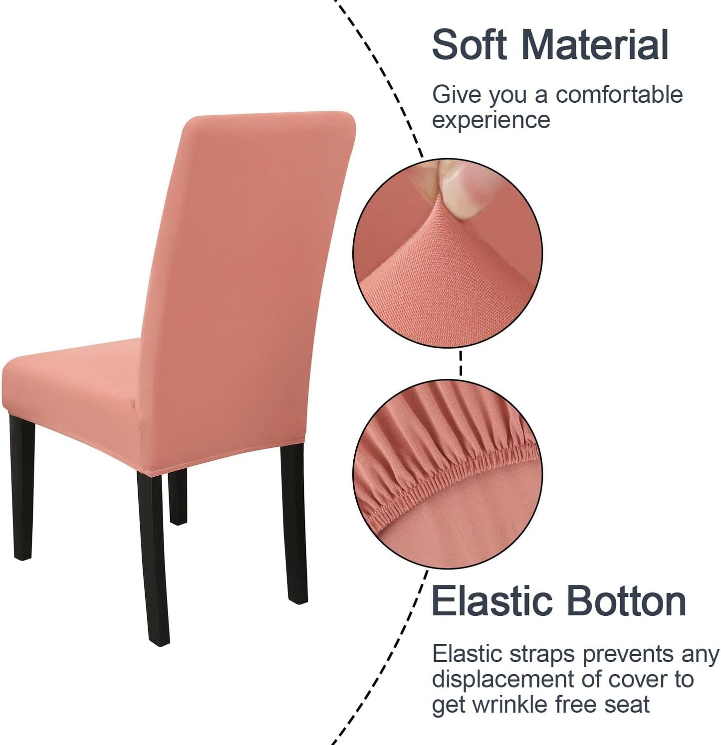 JQinHome Terra Cotta Chair Covers for Dining Room Set of 8, High Stretch Removable Washable Parsons Chair Slipcover for Home Party Hotel Wedding Ceremony (8PCS, Terra Cotta)