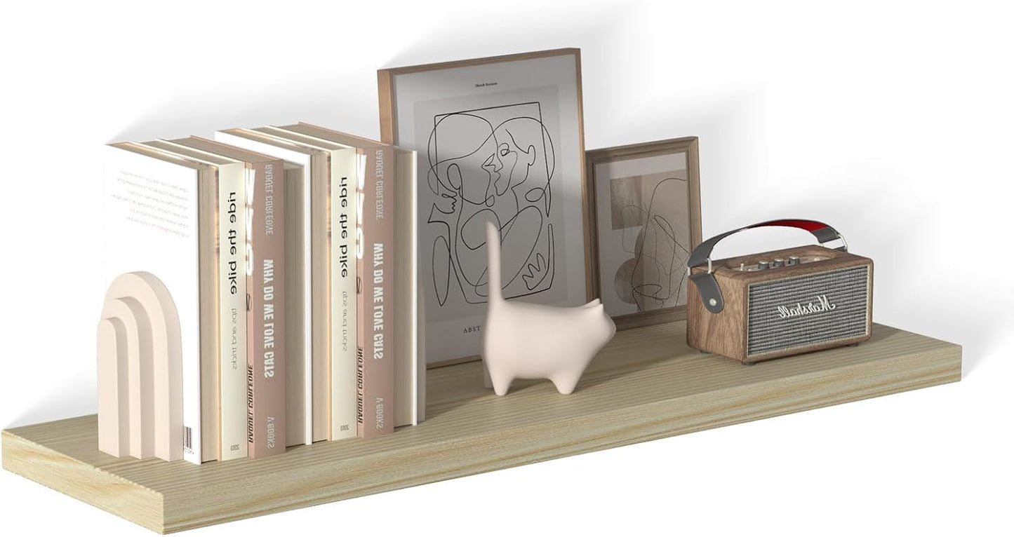 40 Inch Floating Shelf 1 Pack Large Floating Shelves for Wall No Drilling Accessories Included Deep Wall Shelves for Living Room Kitchen Farmhouse 40" W x 12" D x 1.2" Oak