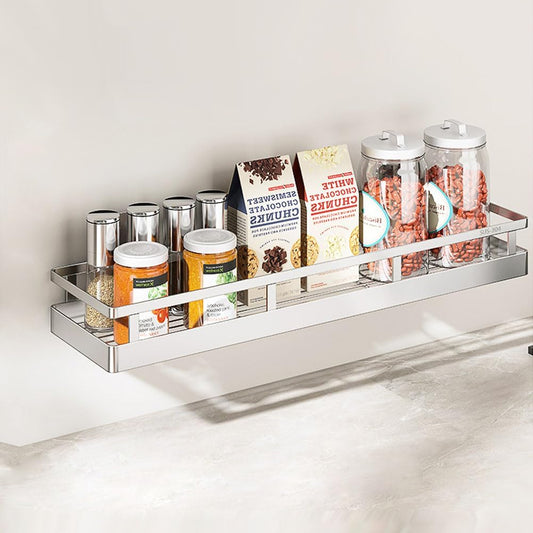 19.69Inch Spice Rack Organizer, SUS304 Stainless Steel Wall Mount Spice Rack Storage Basket, Kitchen Racks, Nail-Free Installation