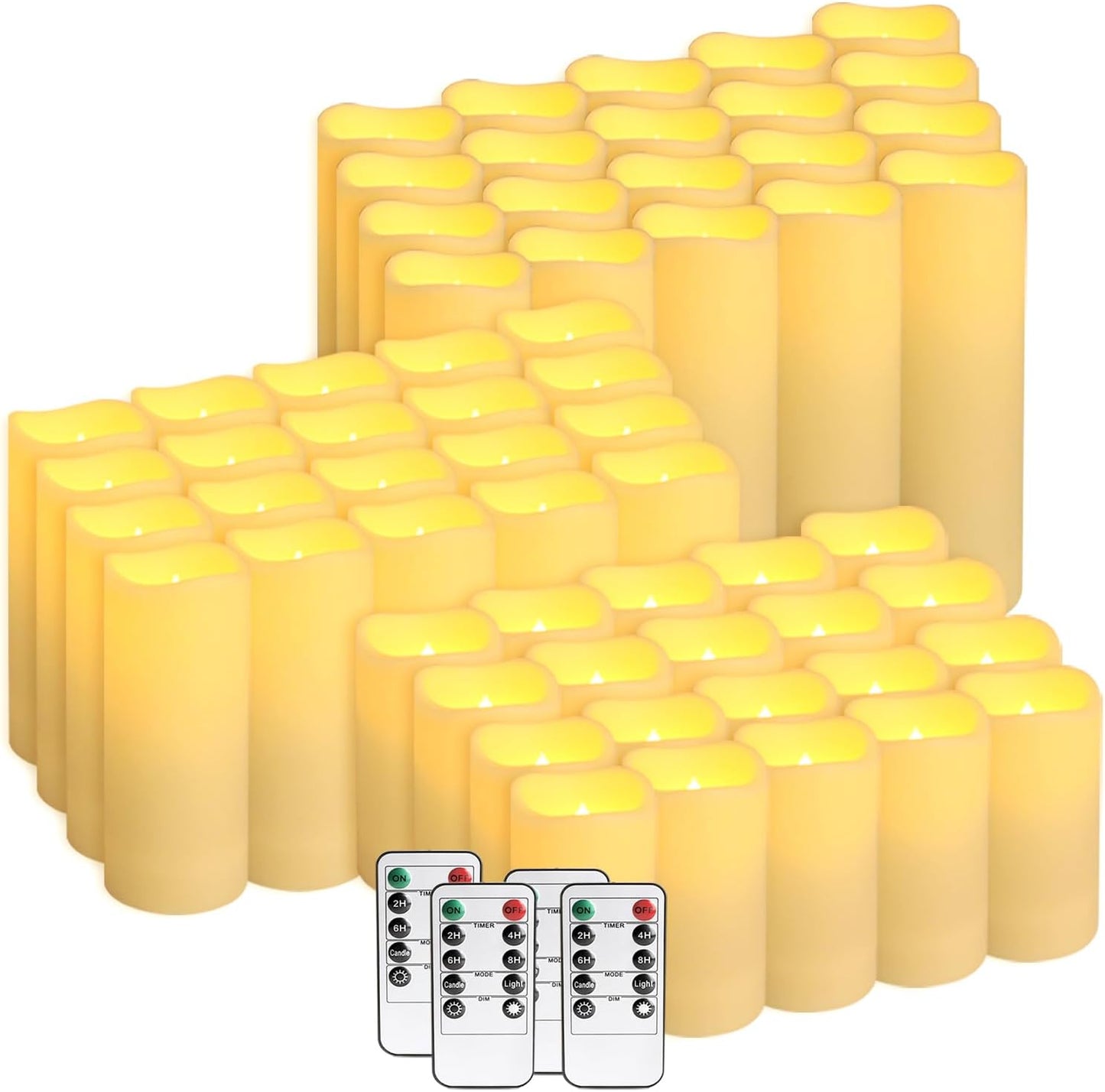 48-Pack LED Flameless Candles with Remote Control - Perfect for Home, Parties, and Special Occasions - Create a Magical Ambiance Effortlessly(Three Sizes)