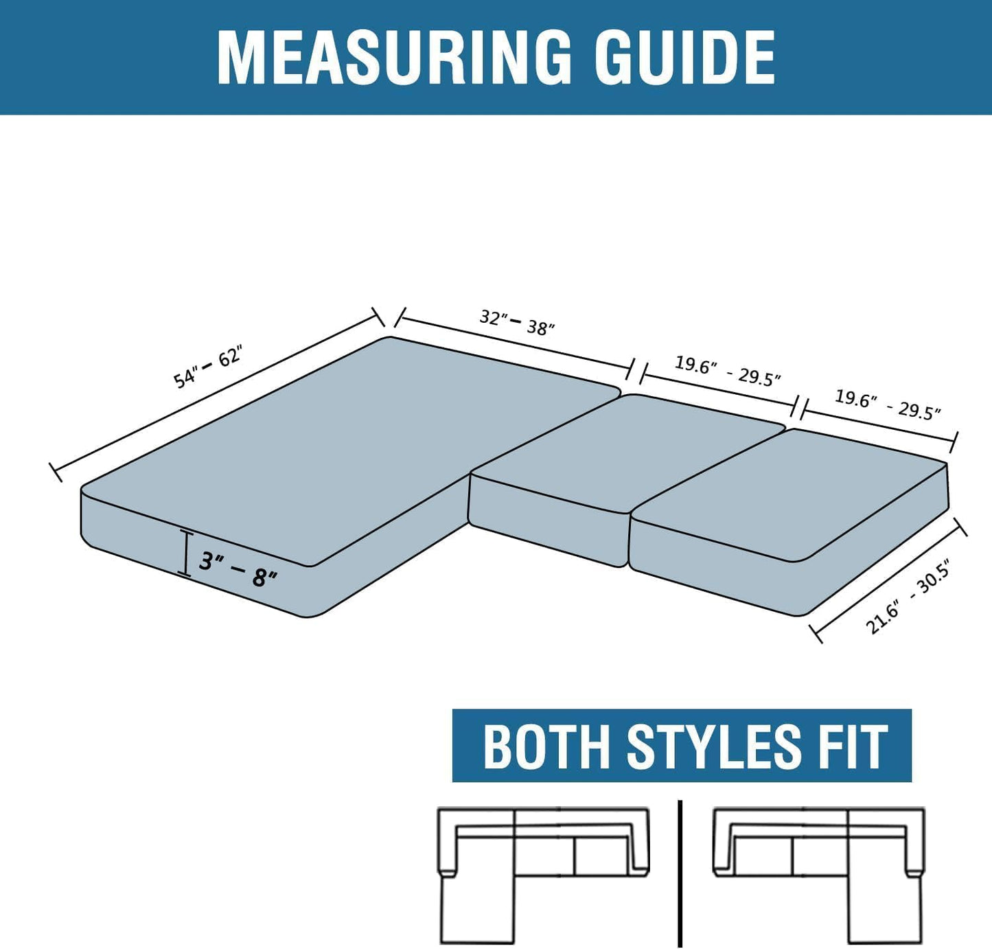 H.VERSAILTEX Velvet Stretch Sectional Couch Covers 3 Pieces Sofa Seat Cushion Covers L Shape Separate Couch Cover for Both Left/Right Sectional Couch (Large Sofa 2 Seater + 1 Chaise, Porcelain)