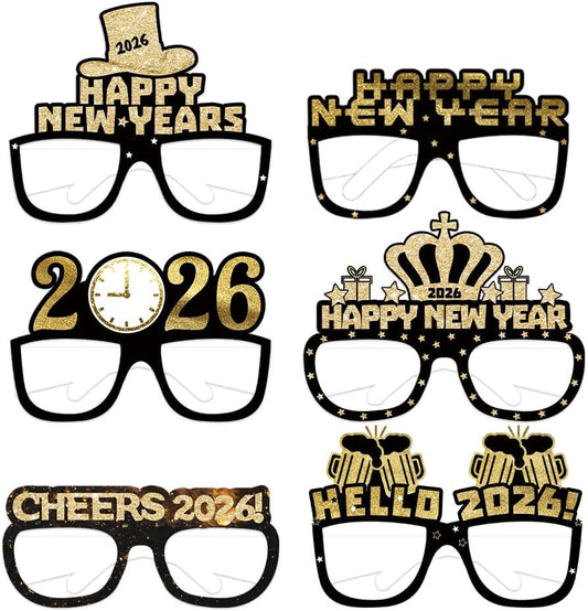 Happy New Year’s Eve Glasses 2026 - Pack Of 12 | New Year’s Eve Party Supplies 2026 | Happy New Year Glasses 2026, Happy New Year Decorations 2026 | New Year’s Glasses, New Year’s Eve Decorations