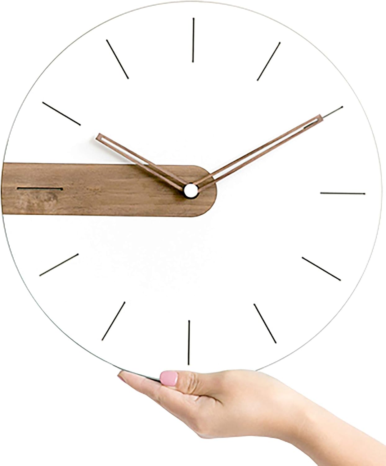 Stephanie Imports Modern Minimalist Exposed Wood Silent Wall Clock (Numberless)