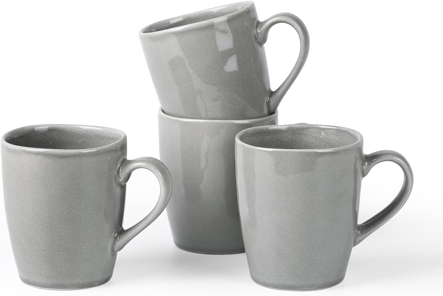 famiware Aurora Coffee Mugs, 14oz Mug Set of 4, Stoneware Mug, Cups for Kitchen, Cappuccino, Latte, Reactive Glaze, Microwave Safe, Scractch-resistant, Slate gray
