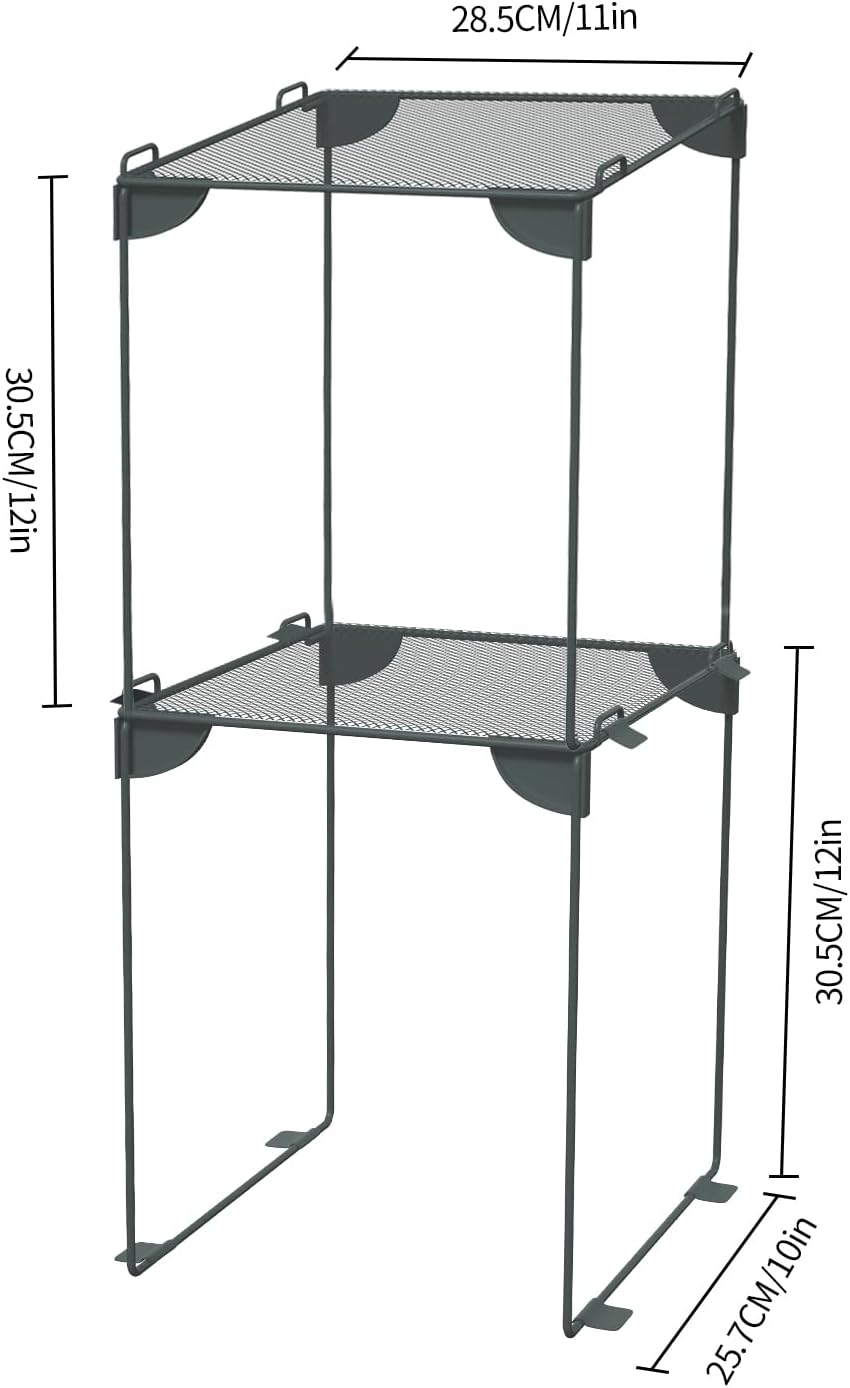 Neudeco Locker Accessories and Decor Kit, Including Mesh Shelf, Organizer, Magnetic Basket and Pen Holder, Suitable for School, Work, Kitchen, Bathroom, (Pack of 4, Grey)