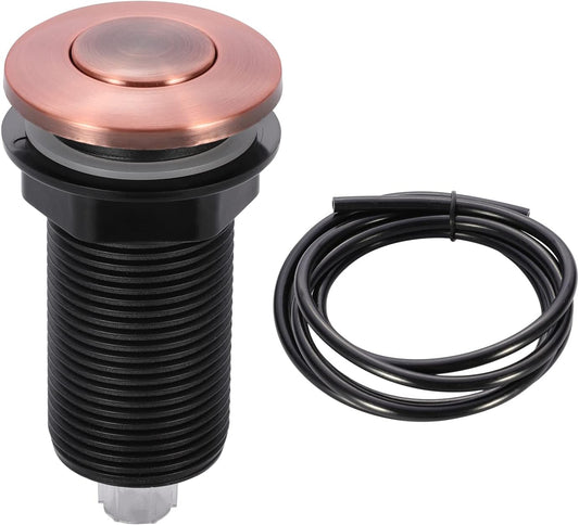 RQYEKDO Garbage Disposal Air Switch Kitchen Sink Top Long Stainless Steel Brushed Nickel Long 2.5" for Food and Waste Disposal On/Off Air Button Parts Copper…