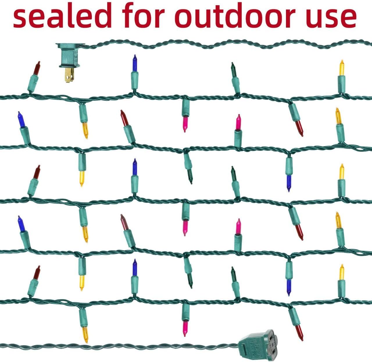 Green Wire,Multicolor,Incandescent Bulb 300 Mini String Lights for Indoor Christmas Tree Garland Birthday Wedding Party Festival Decoration