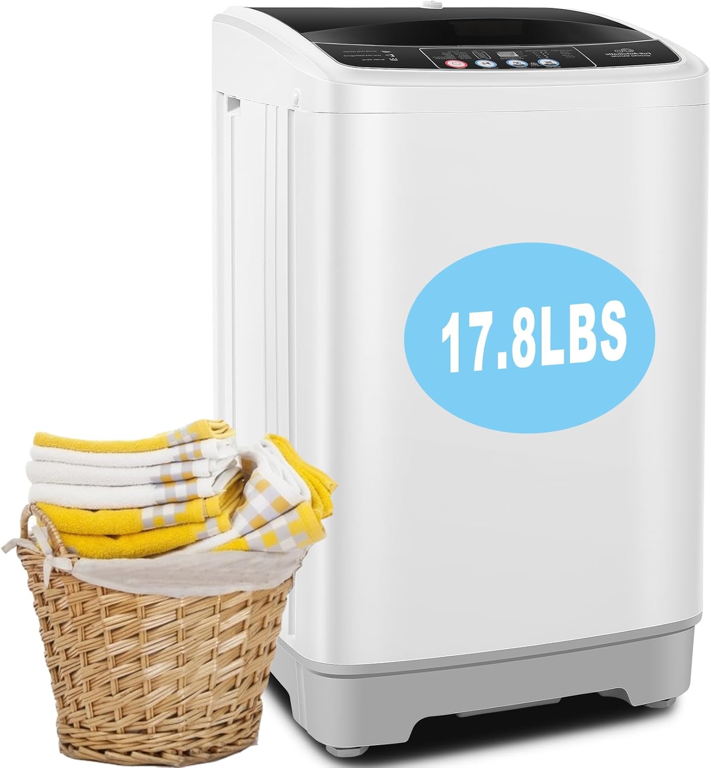 17.8Lbs Portable Washing Machine Nictemaw Portable Washer, 2.3 Cu.ft Washer and Dryer Combo with Drain Pump, 10 Programs 8 Water Level Compact Laundry Washer for Home, Apartment, RV, Dorms