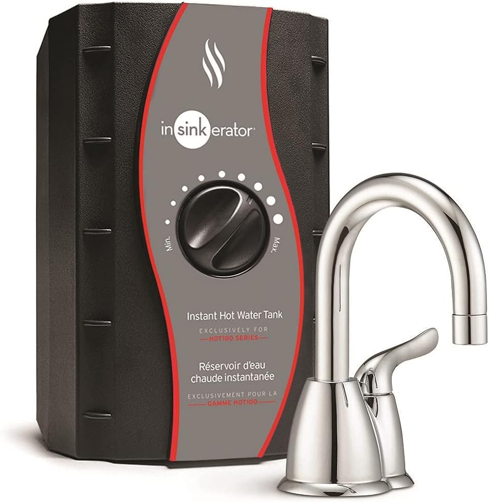 InSinkErator HOT150 Instant Hot Water Dispenser System - Faucet & Tank, Chrome, H-HOT150C-SS