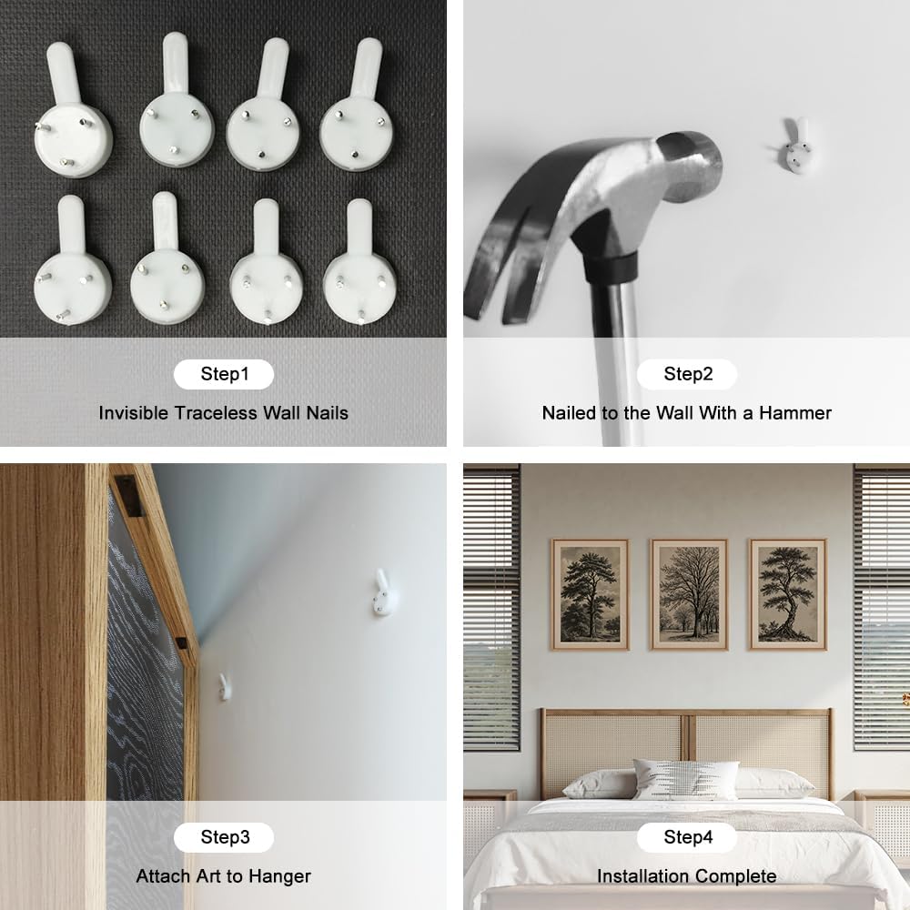 HPINUB Vintage Sketch Tree Framed Canvas Wall Art Set,Modern Nature Botanical Wall Decor, Antique Wilderness Tree Artwork,Minimalist Neutral Art Prints for Living Room,Bedroom,Farmhouse-16 x24 x3