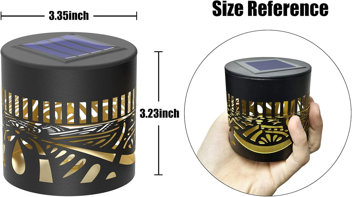 2 Pack Solar Fence Lights Metal Solar Powered Outdoor Wall Deck Lights Lotus Theme Waterproof Fence Light for Garden Post Patio Backyard Yard Decor (Lotus, 2 Pack)