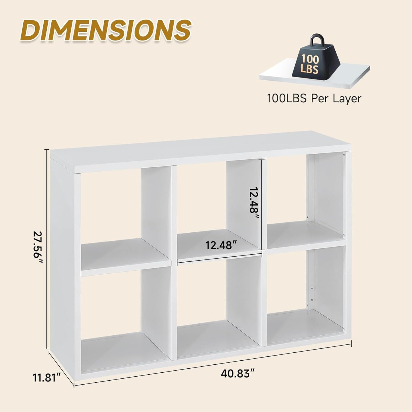 4 Cube Book Shelf - High-Strength Steel Cube Storage Organizer with Open Display Shelves for Living Room