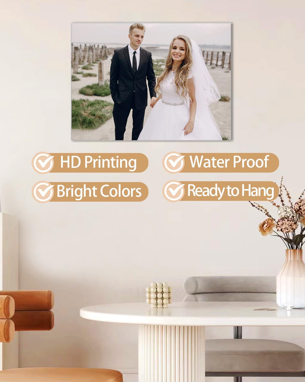 AbcCustomize Canvas Prints with Your Photos, Custom Canvas for Living Room and Bedroom Decor, Personalized gifts for Friends Lover and Family, Canvas Wall Art for Gifts & Keepsakes, Ready to Hang