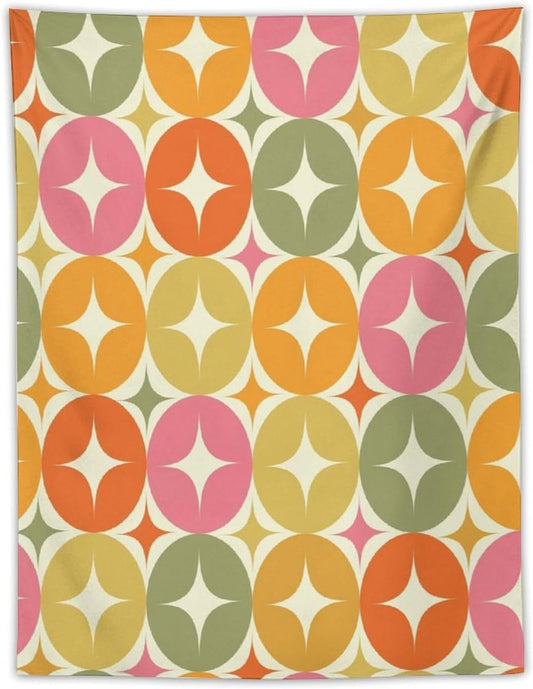 ICMOLYYENLO Abstract Cat Tapestry, Medieval Abstract Atomic Star Cat Vintage Home Wall Hanging Art Tapestry for Bedroom Living Room Dormitory 60x80 Inch