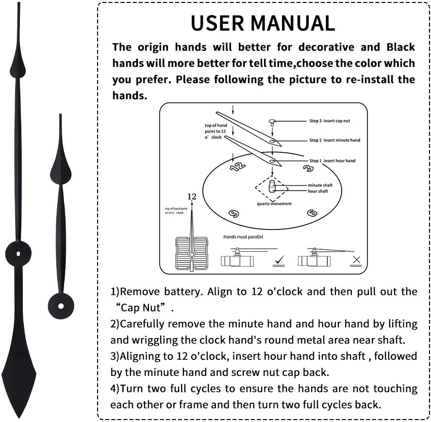 30 inch Large Wall Clock Decorative Solid Metal Retro Decor for Home Farmhouse Living Room
