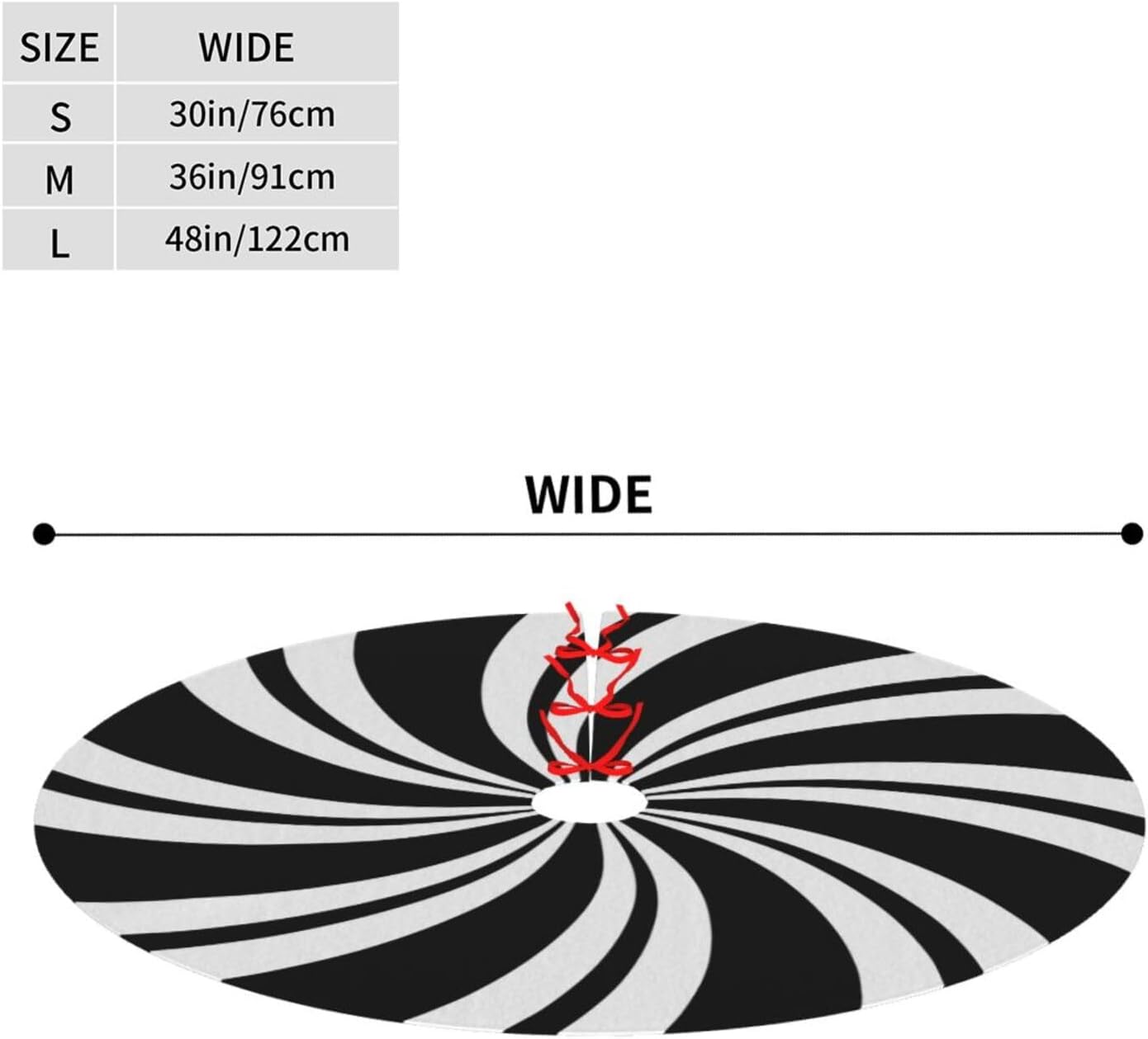 Christmas Tree Skirt,Mint Sugar Double Swirl Candy Black Xmas Tree Skirt Rustic Farmhouse Tree Skirt for Christmas Decor Xmas Holiday Home Party Decorations30