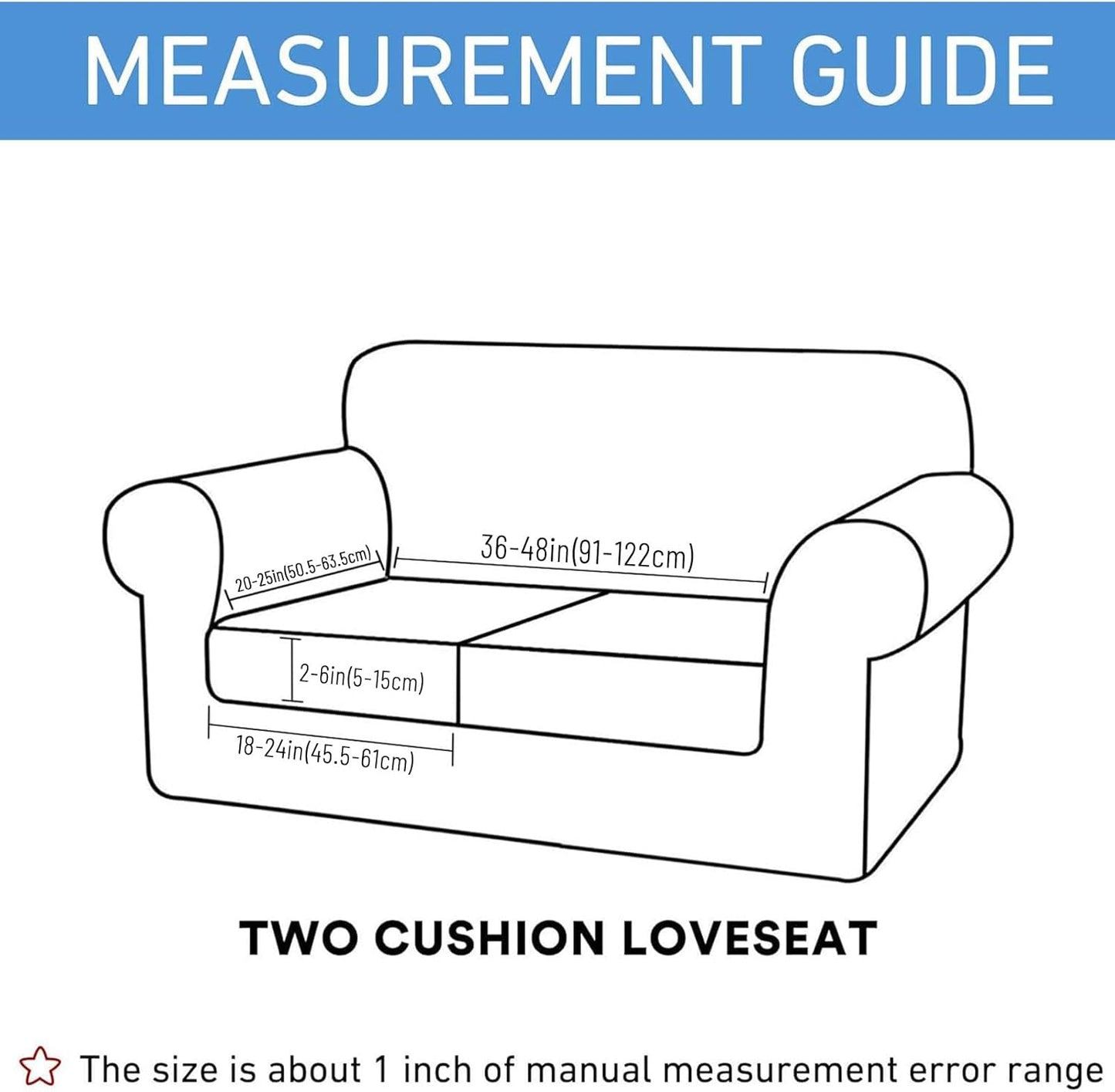 hyha Waterproof Couch Cushion Covers for Pets, Non Slip Sofa Seat Cover for Dogs Washable, Soft Thick Stretch Jacquard Fabric, Sofa Slipcovers with Elastic Bottom (2 Pieces, Lake Blue)