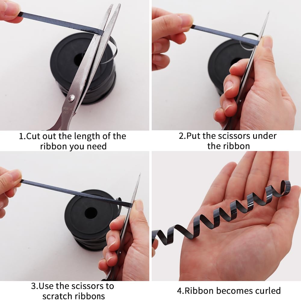 BEISHIDA 3 Pack 100 Yards Black Purlple Orange Curling Ribbon Balloon String Gift Wrapping Ribbon for Halloween & Birthday Parties, DIY Craft Holiday Decorations