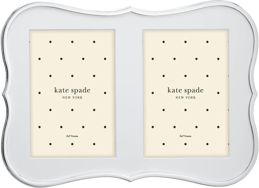 Kate Spade New York Crown Point Double 5" X 7" Frame, 2.60 LB, Silver