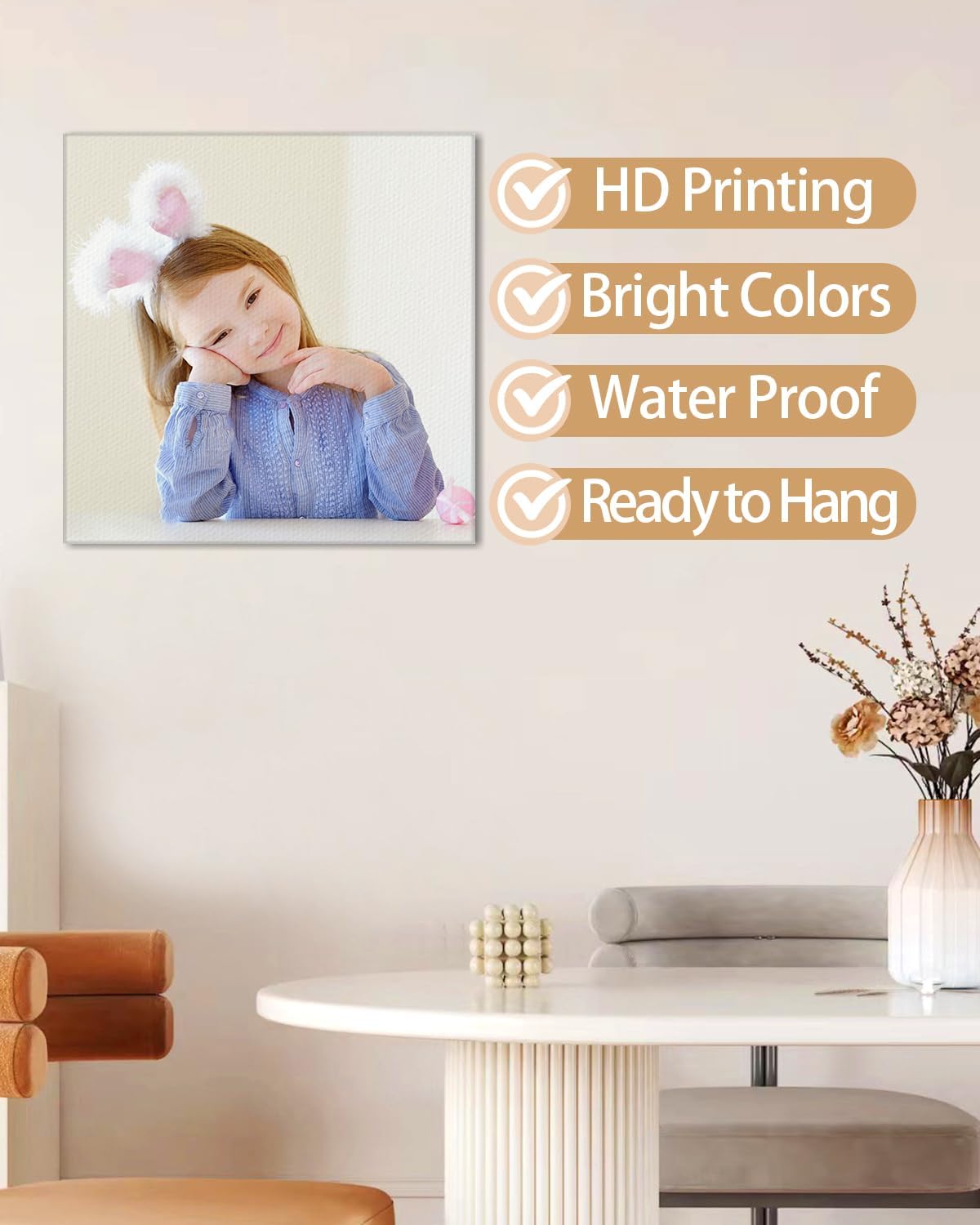 AbcCustomize Canvas Prints with Your Photos, Custom Canvas for Living Room and Bedroom Decor, Personalized gifts for Friends Lover and Family, Canvas Wall Art for Gifts & Keepsakes, Ready to Hang