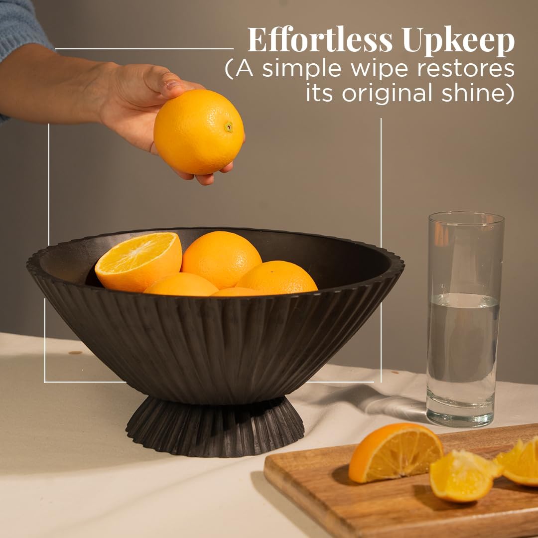 Folkulture Wooden Fruit Bowl for Kitchen Island | (11") Countertop or Eco Friendly Decorative Centerpiece Table Decorations | Decorative-Bowl or Fruits Tray or Fruits Holder for Kitchen Counter Decor