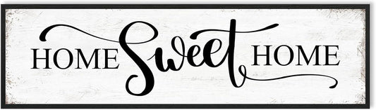 HLJ ART Home Sweet Home Wall Decor Above Bed 16"x48" Framed Large Bedroom Signs Decor for Master Family Room Living Room Dining Room,Modern Farmhouse Ructic Home Sign Behind Couch Wall Decor