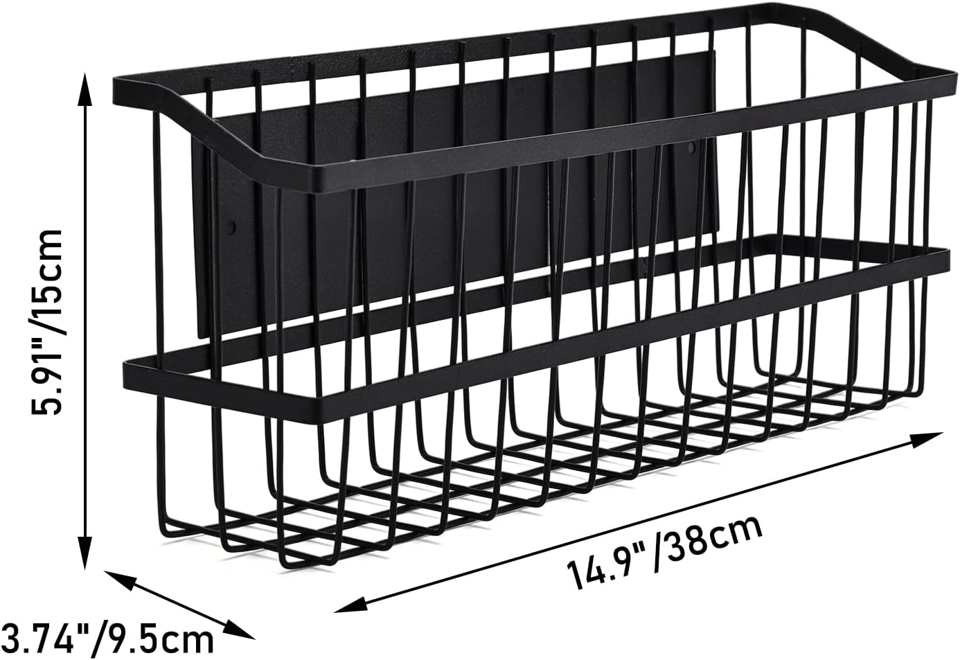 Magnetic Storage Basket, Large Magnetic Fridge Basket with Strong Magnet for Kitchen Laundry Room Office School Organization and Home Dryer Ball Storage, 14.96"x3.74"x5.91"