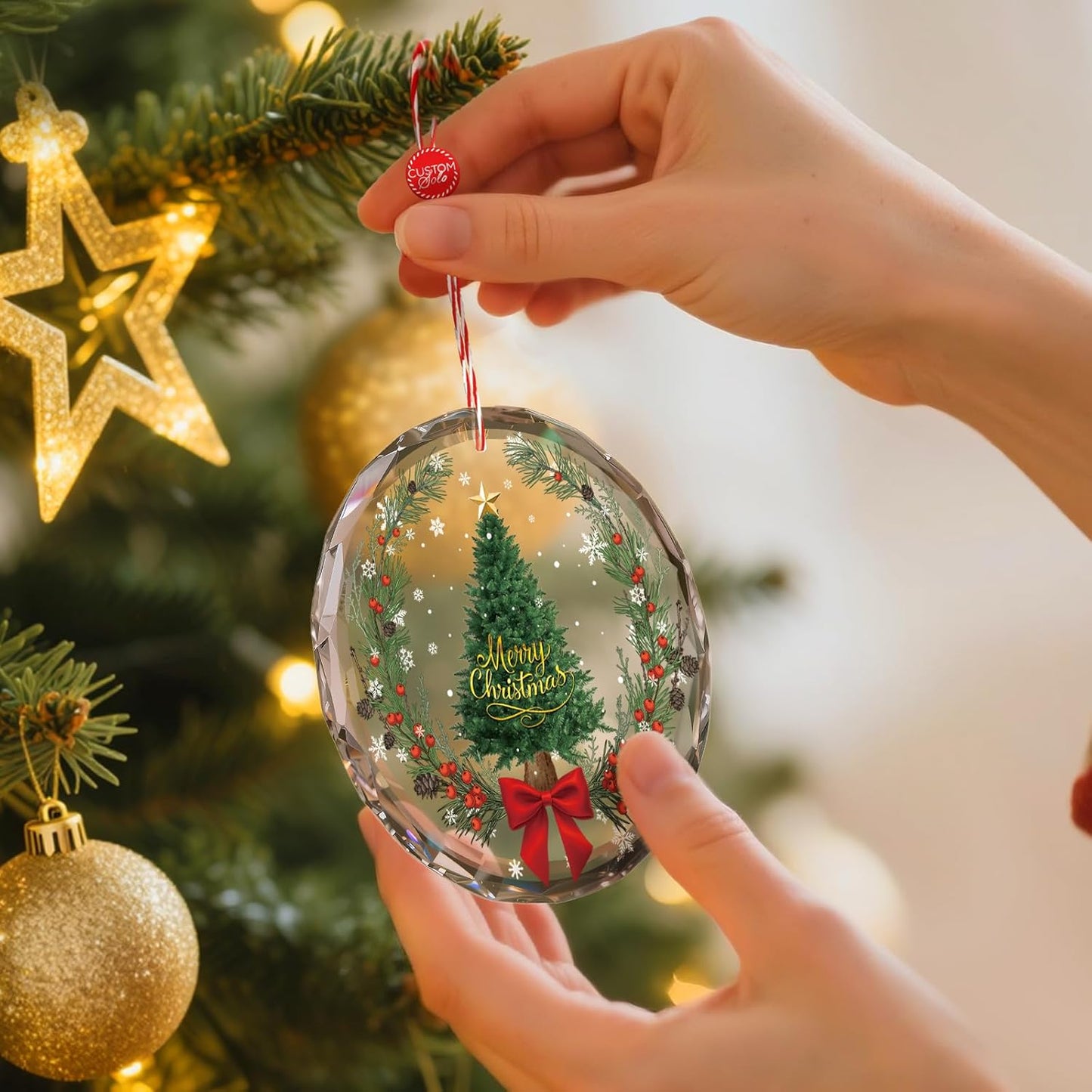 Bemaystar Crystal Christmas Ornaments, Christmas Ornaments 2025,Christmas Tree Decorations Ornaments