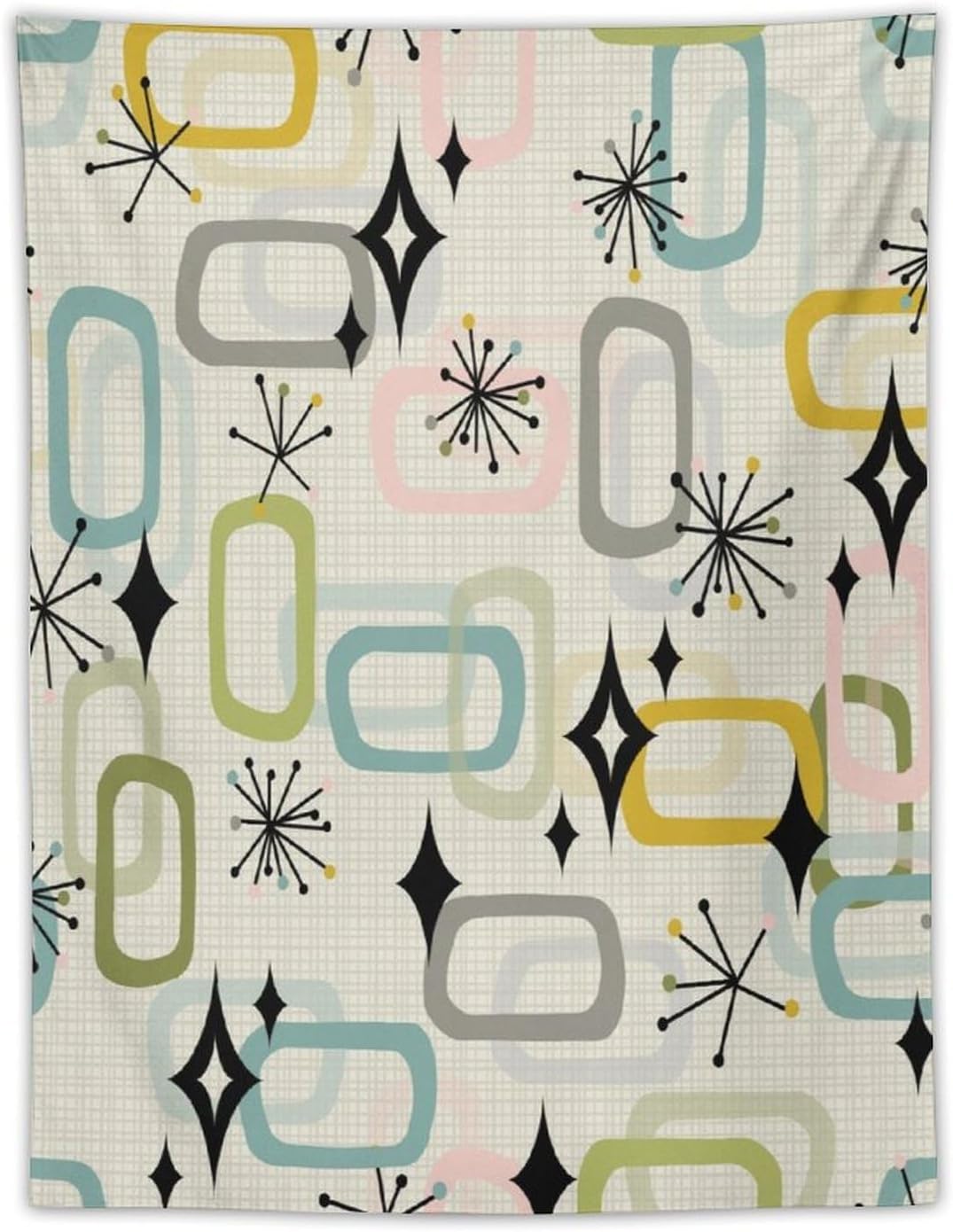 ICMOLYYENLO Boho Medieval Cat Tapestry, Abstract Atomic Starburst Geometric Aesthetic Art Wall Hanging For Bedroom Living Room Dormitory 50x60 Inches