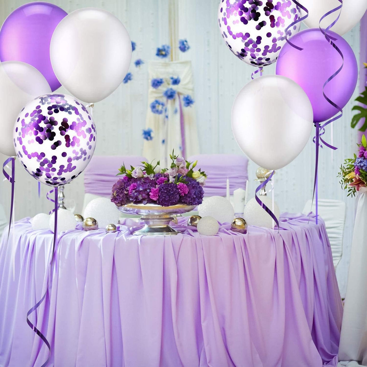 BEISHIDA 500 Yards Purple Crimped Curling Ribbon Shiny Metallic Balloon String Roll Gift Wrapping Ribbon for Halloween Birthday Party Decorations