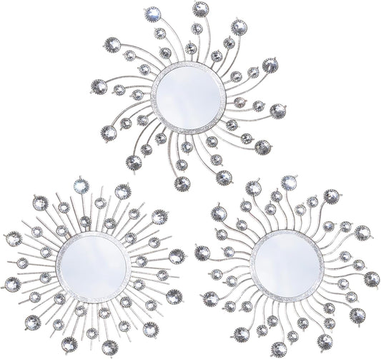 Mirror Wall Decor Metal Sun Mirror Wall Art Decorative Mirrors Home Decor Sunburst Mirror Hanging Living Room Bedroom Entryway, Style 1