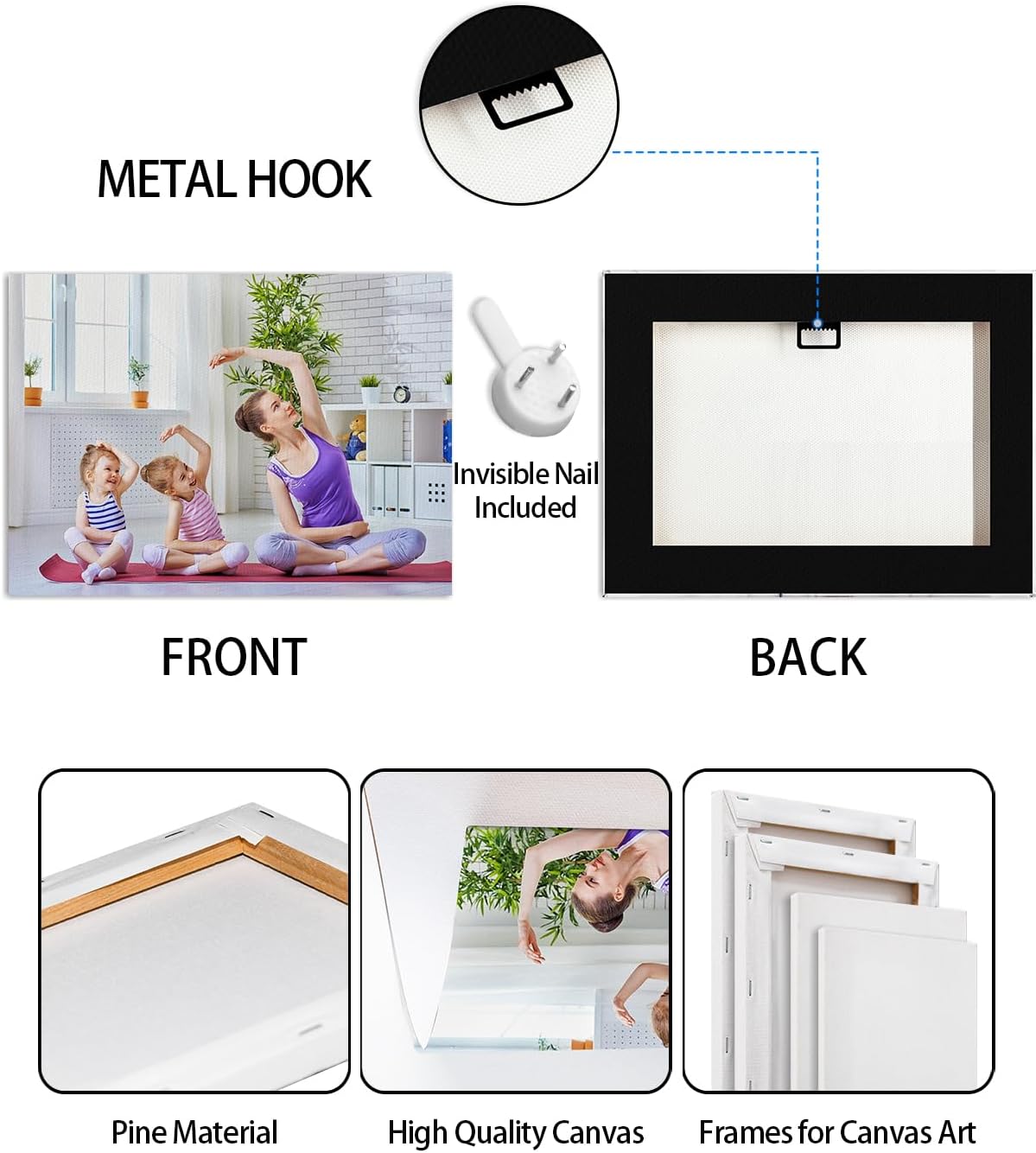 AbcCustomize Custom Canvas Wall Art with Your Photos, Perfect for Living Room, Bedroom, Farmhouse Decor, Personalized Gifts