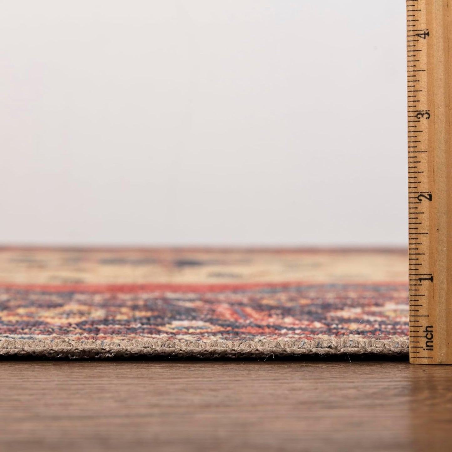 Keen Home Design 2x12 Rug - Machine Washable Runner with Non-Slip Backing, Ideal for Hallway, Entryway, Kitchen, Laundry Room - Vintage, Easy Clean, Durable, Low Pile Rug - (2'6" x 12')