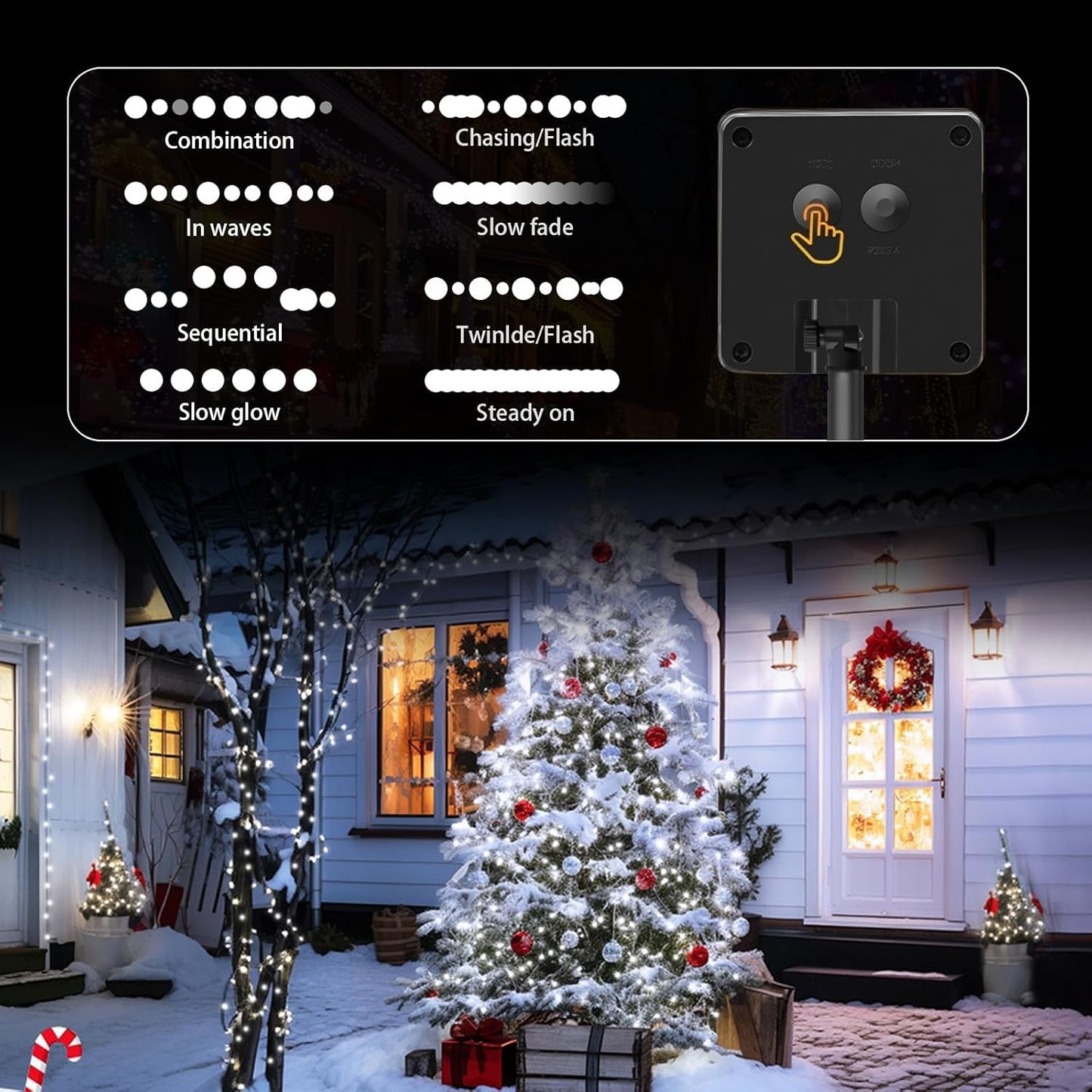 6 Pack Solar String Lights Outdoor, 600 LED Extra-Long 236Ft Solar Lights Outdoor with 8 Lighting Modes, IP65 Waterproof for Garden, Patio, Xmas, Balcony, Tree, Wedding, Party Decor (White)