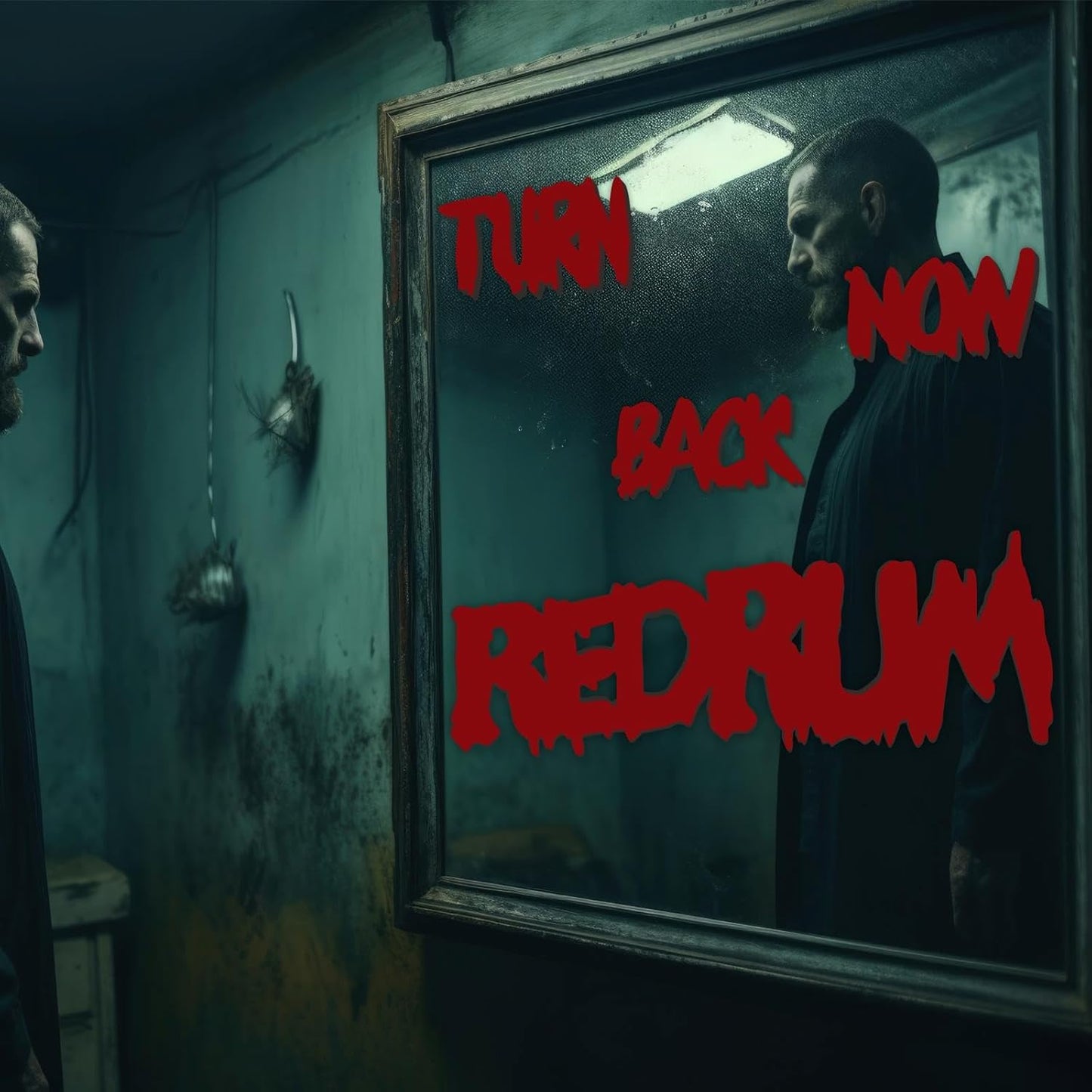 Wooden Halloween Decorations Stickers Bloody Halloween Decals for Mirror Wall Window Peel and Stick Happy Halloween Wall Sticker Redrum Door Sign Outdoor Indoor Decor Holiday Party Supply Photo Props