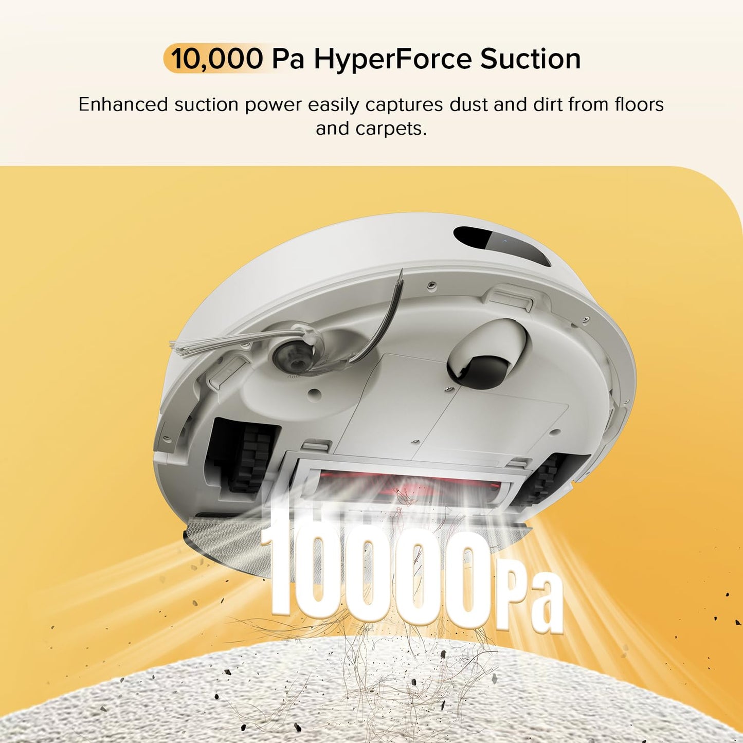 roborock Q7 M5 Robot Vacuum and Mop Combo, 10,000Pa HyperForce Suction, Robotic Vacuum Cleaner, Dual Anti-Tangle System, APP-Controlled Mopping, LiDAR Navigation, for Pet Hair and Carpet, White