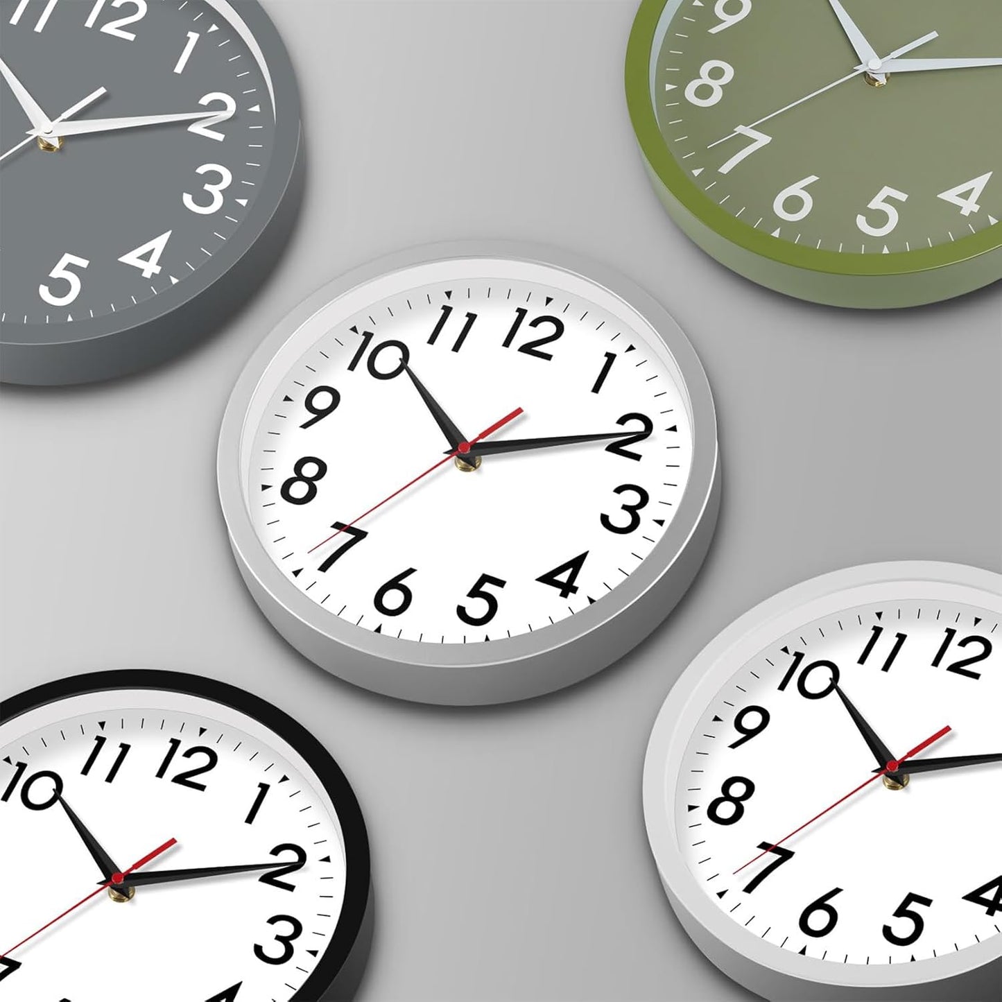 Wall Clock Analog 10 Inch Simple Silent Non Ticking Battery Operated Modern Decorative for Kitchen Office Bedroom Bathroom Living Room(Olive Green)