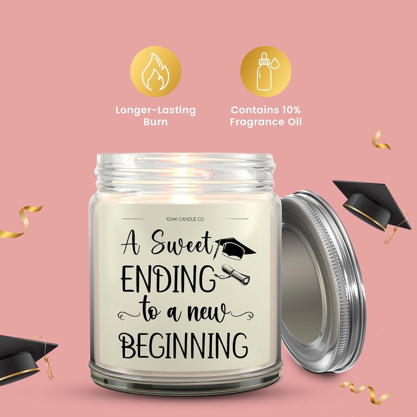 1OAK Vanilla Scented Candles Gifts for Women - Graduation Candle - 2025 Graduation Gifts for Her, Him - College, High School Senior 2025
