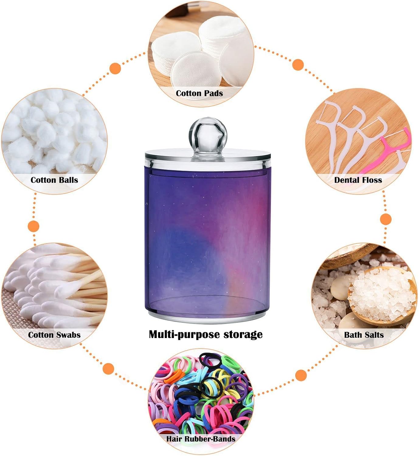 Galaxy Purple 2PCS Airtight Transparent Glass Storage Jar, Food Storage Container Glass, Can Store Candy, Salt, Coffee Beans, With lid, Easy To Use…