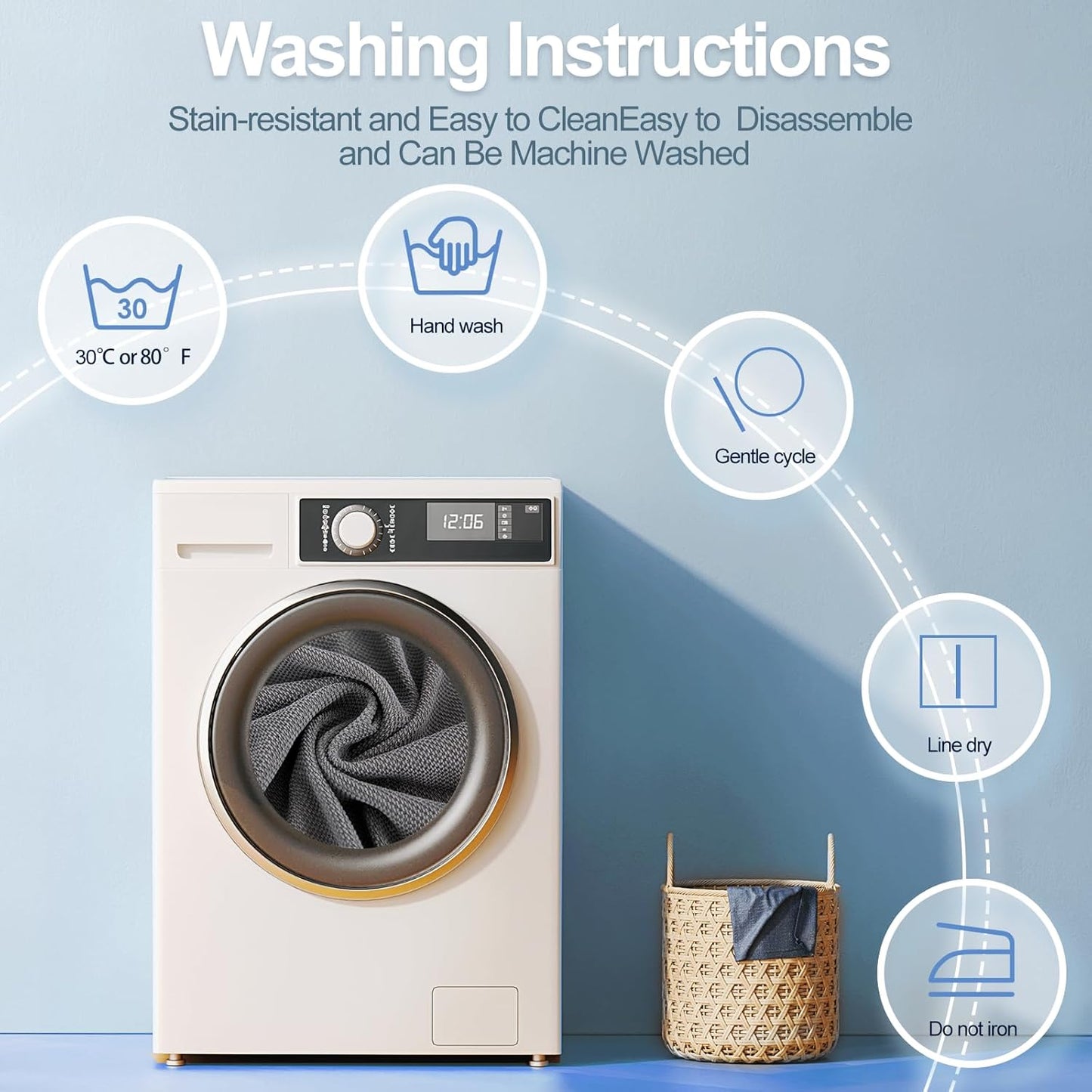 Large Backrest Cushion Covers Super Stretch Backrest Covers for 3 Cushion Couch Sofa, Couch Back Cushion Covers Featuring with Chenille Yarn (Softer Version, 3PC, Dark Grey)